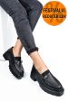Mocasini negri piele naturala ipcbm012