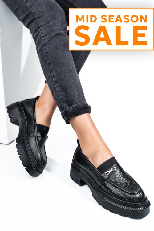 Mocasini negri piele naturala ipcbm006