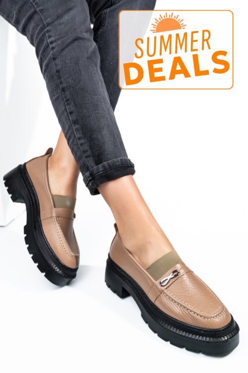 Mocasini maro piele naturala ipcbm010