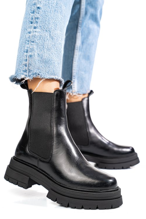 Ghete negre piele naturala 2s77255
