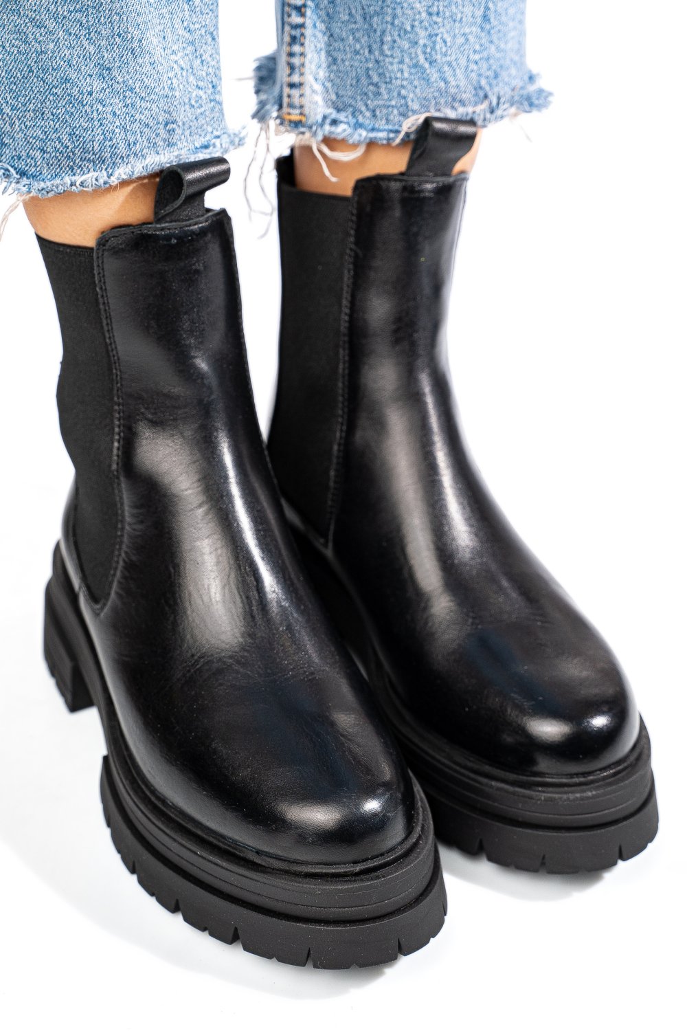 GHETE NEGRE PIELE NATURALA 2S77255