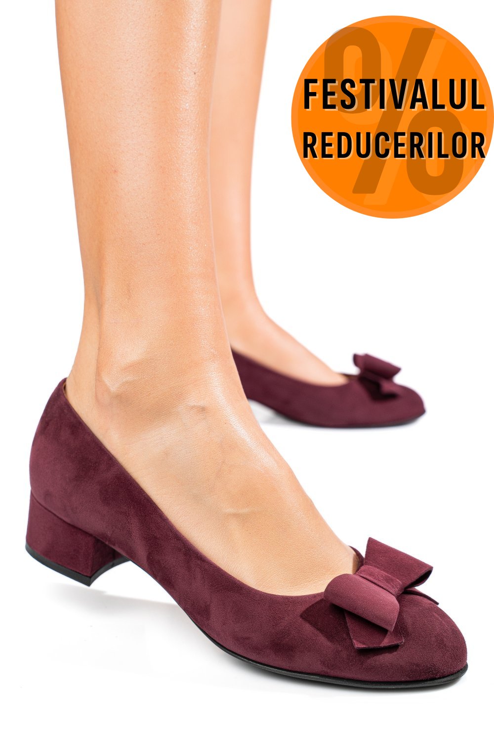 PANTOFI DAMA GUBAN PIELE NATURALA INTOARSA BORDO 3S77484