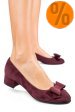 Pantofi dama guban piele naturala intoarsa bordo 3s77484