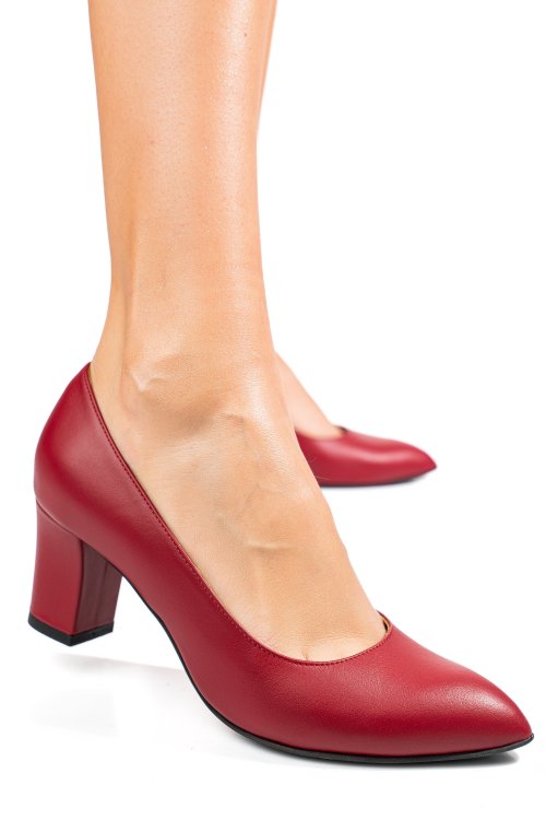 Pantofi dama guban piele naturala rosii 4s77292