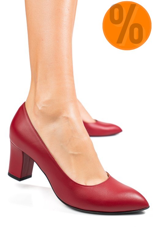 Pantofi dama guban piele naturala rosii 4s77292