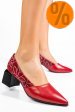 Pantofi rosii floral piele naturala 5s77460