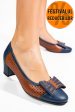 Pantofi bleumarin maro piele naturala 5s77000