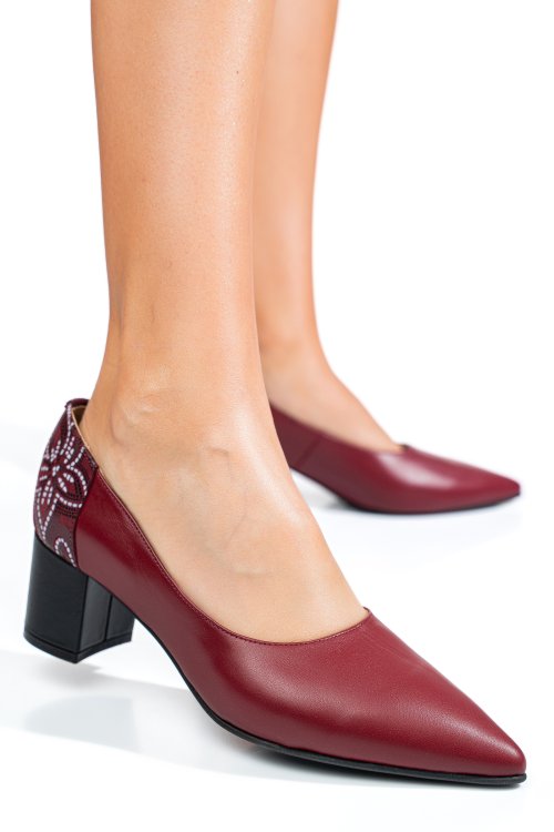 Pantofi visinii piele naturala 5s77602