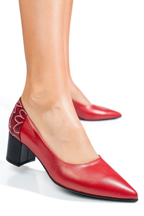 Pantofi rosii piele naturala 5s77602