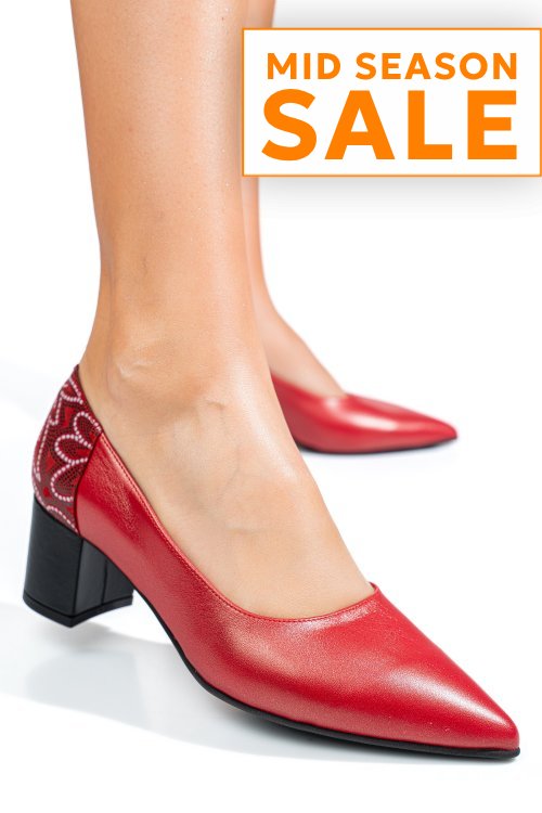 Pantofi rosii piele naturala 5s77602
