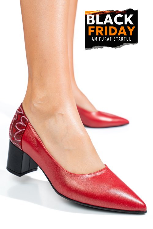 Pantofi rosii piele naturala 5s77602