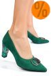 Pantofi verzi piele naturala intoarsa 5s77655