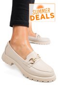MOCASINI BEJ PIELE NATURALA 4S77258