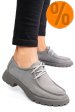 Mocasini gri piele naturala nabuk 4s77247