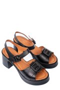 SANDALE NEGRE PIELE NATURALA 4S7707