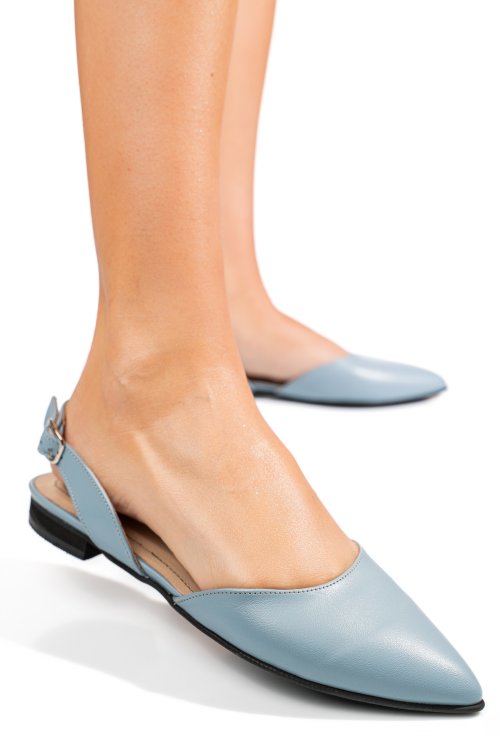 Balerini bleu piele naturala 3s7732