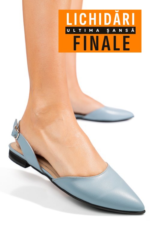 Balerini bleu piele naturala 3s7732
