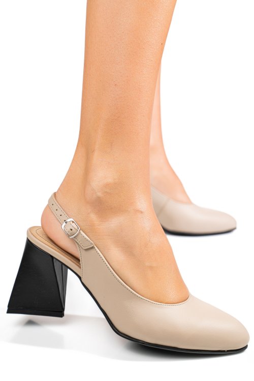Pantofi bej piele naturala 5s77726