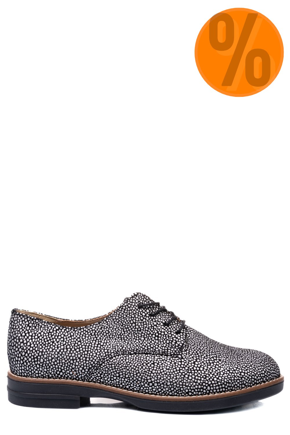 PANTOFI ARGINTIU NEGRU PIELE NATURALA 2S77025