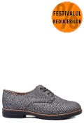 PANTOFI ARGINTIU NEGRU PIELE NATURALA 2S77025