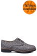 Pantofi argintiu negru piele naturala 2s77025