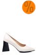 Pantofi crem toc negru piele naturala 5s77725