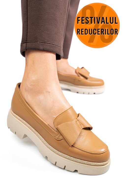 Mocasini cappuccino piele naturala 2s77115