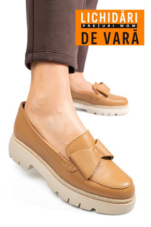 Mocasini cappuccino piele naturala 2s77115