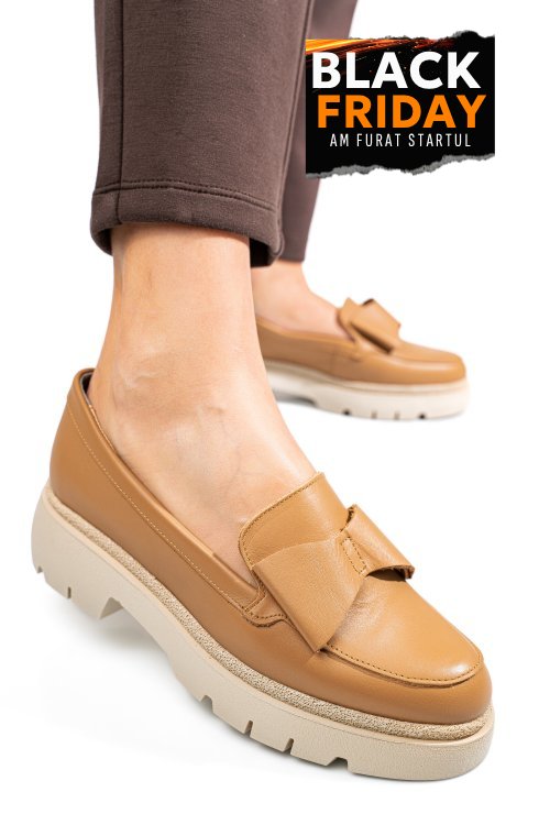 Mocasini cappuccino piele naturala 2s77115