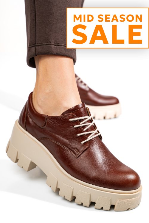 Pantofi casual femei piele naturala maro inchis 2s77080