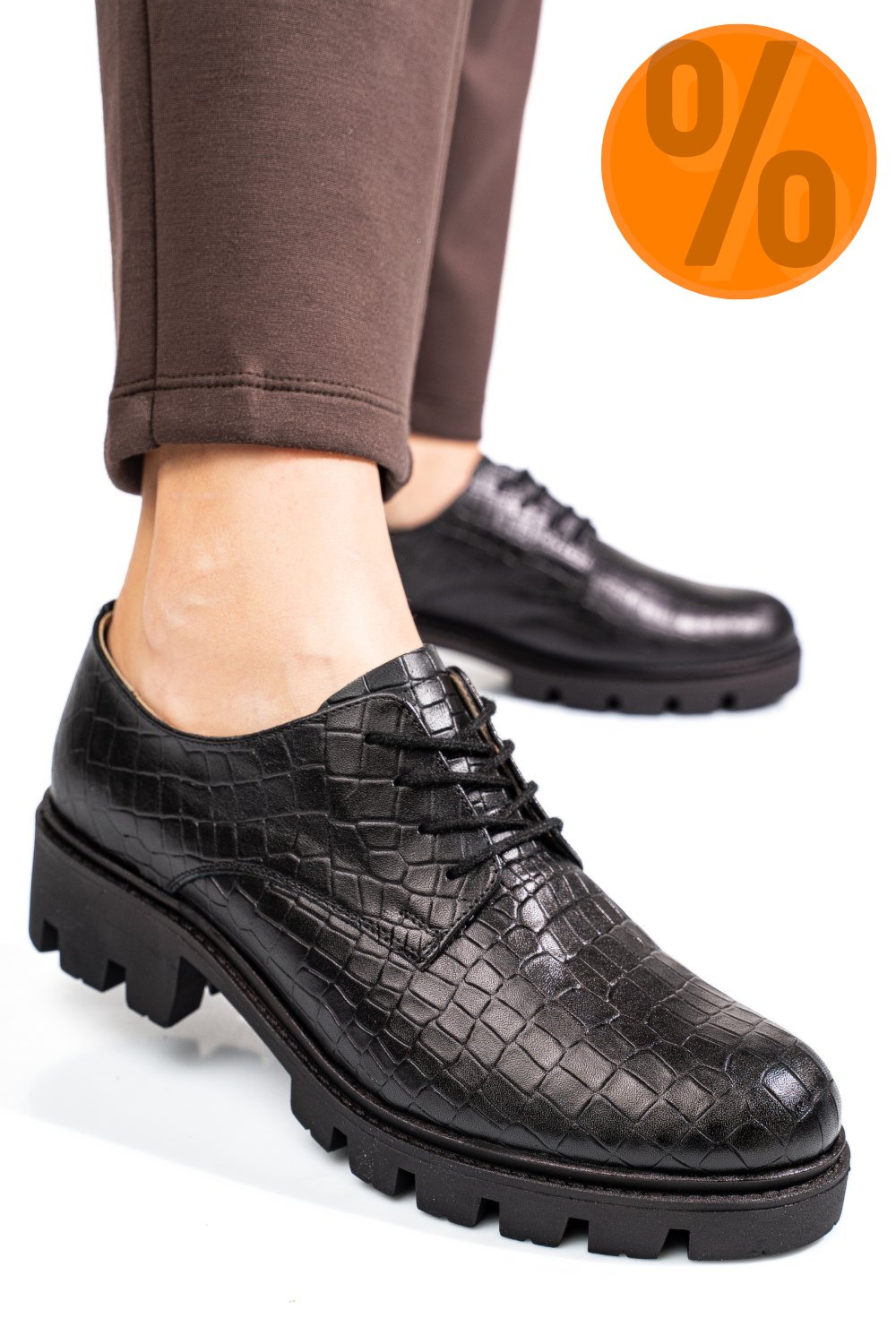 PANTOFI NEGRI CRO PIELE NATURALA DOLORES
