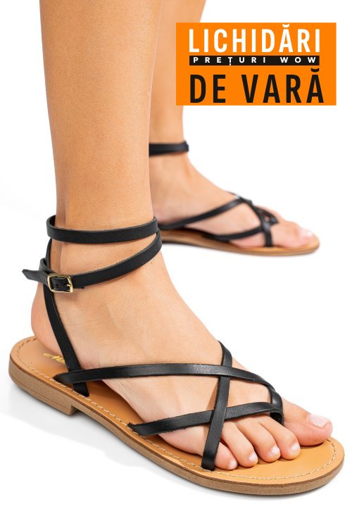 Sandale negre piele naturala rs77os637