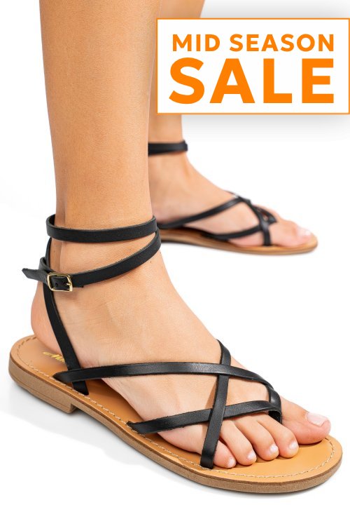 Sandale negre piele naturala rs77os637