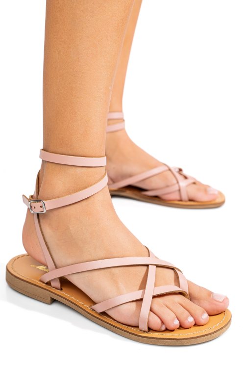 Sandale roz piele naturala rs77os637