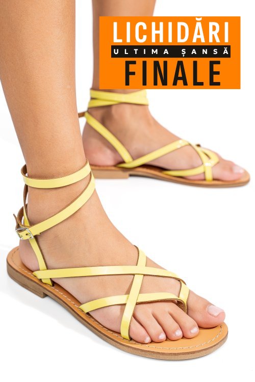 Sandale galbene piele naturala rs77os-637