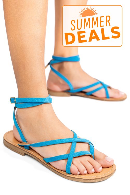 Sandale albastre piele naturala intoarsa rs77os637