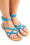 SANDALE ALBASTRE PIELE NATURALA INTOARSA RS77OS637