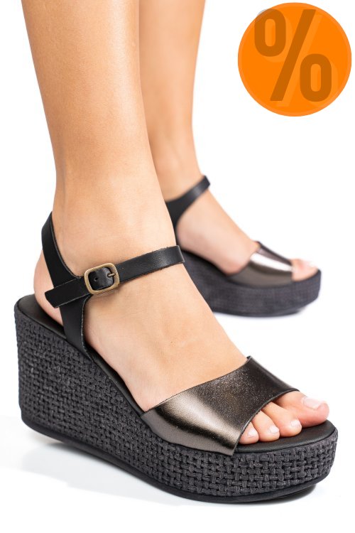 Sandale negre piele naturala 6s77441504