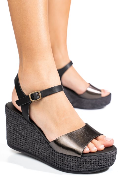 Sandale negre piele naturala 6s77441504
