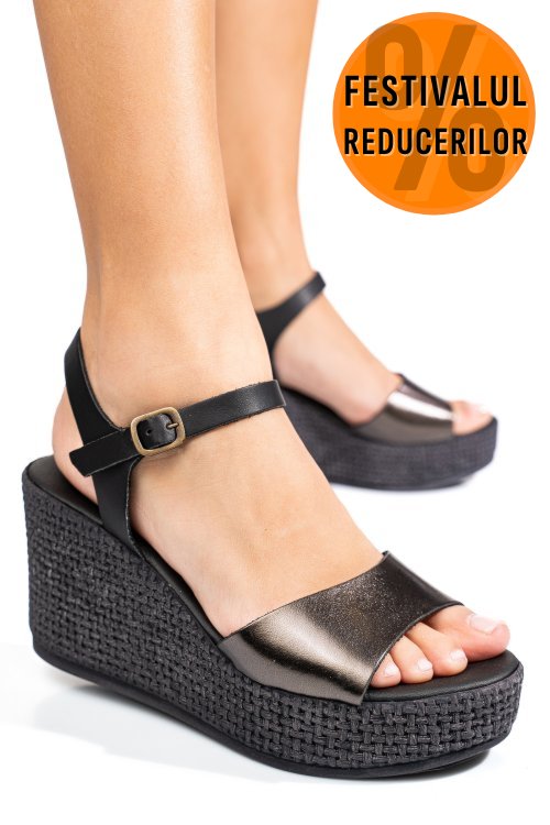 Sandale negre piele naturala 6s77441504