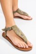 Sandale olive piele naturala 7s77095