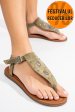 Sandale olive piele naturala 7s77095