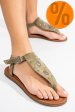 Sandale olive piele naturala 7s77095
