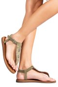 SANDALE OLIVE PIELE NATURALA 7S77095