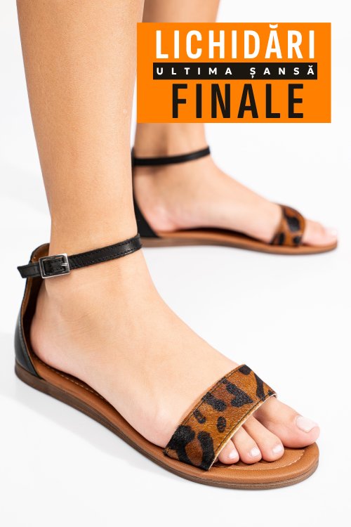Sandale negre leo piele naturala 7s77094