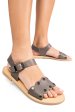 Sandale gri inchis piele naturala dark gilda