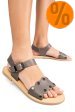 Sandale gri inchis piele naturala dark gilda