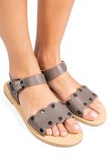 SANDALE GRI INCHIS PIELE NATURALA DARK GILDA