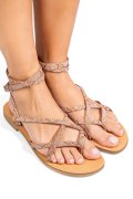 SANDALE GLITTER PIELE NATURALA RS77OS-637