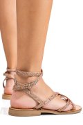 SANDALE GLITTER PIELE NATURALA RS77OS-637